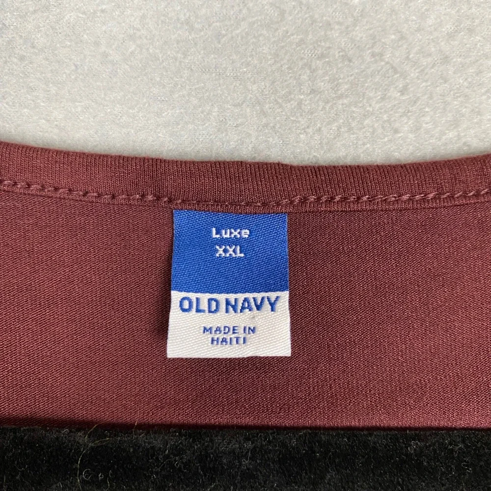 Old Navy Luxe V-Neck Short Sleeve Tee Women XXL Burgundy